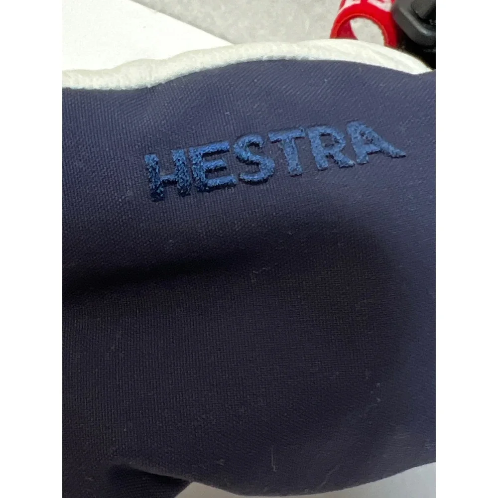 Hestra Size 4 Navy Blue Leather Palm GLoft Insulated Ski Singel Mittens ONLY ONE